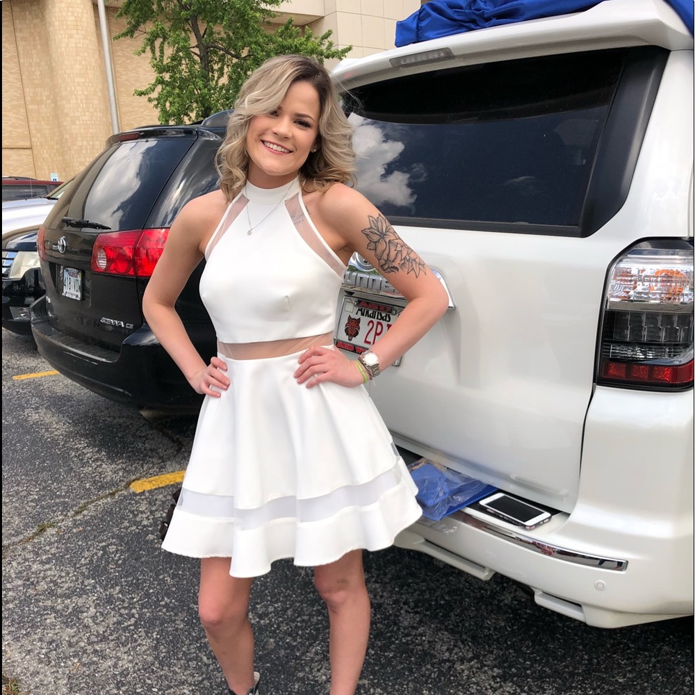 Off White Semi - Formal Dress